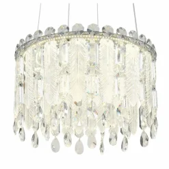 Luminaires Globo Lighting Klunka Suspension LED Chrome, 1 lumière, Télécommandes