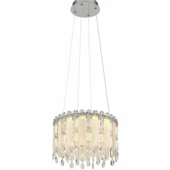 Luminaires Globo Lighting Klunka Suspension LED Chrome, 1 lumière, Télécommandes