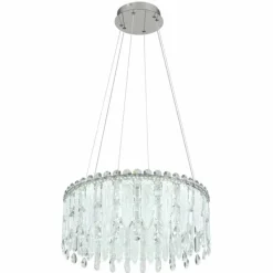 Luminaires Globo Lighting Klunka Suspension LED Chrome, 1 lumière, Télécommandes