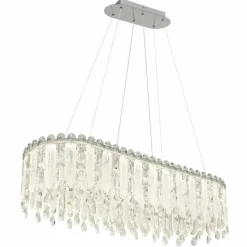 Luminaires Globo Lighting Klunka Suspension LED Chrome, 1 lumière, Télécommandes