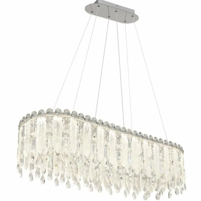 Luminaires Globo Lighting Klunka Suspension LED Chrome, 1 lumière, Télécommandes