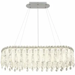 Luminaires Globo Lighting Klunka Suspension LED Chrome, 1 lumière, Télécommandes