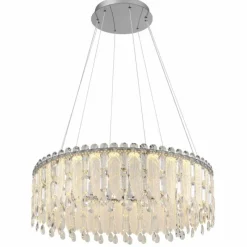 Luminaires Globo Lighting Klunka Suspension LED Chrome, 1 lumière, Télécommandes