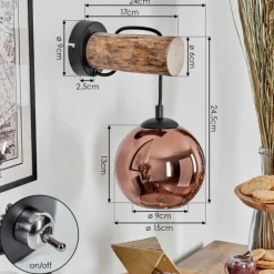 hofstein Koyoto Applique murale Écru, Noir, 1 lumière