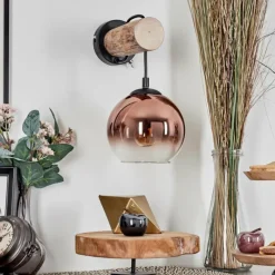 Lampes Vintages & Rétros-hofstein Koyoto Applique murale Écru, Noir, 1 lumière