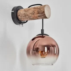 Lampes Vintages & Rétros-hofstein Koyoto Applique murale Écru, Noir, 1 lumière