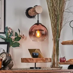 Lampes Vintages & Rétros-hofstein Koyoto Applique murale Écru, Noir, 1 lumière