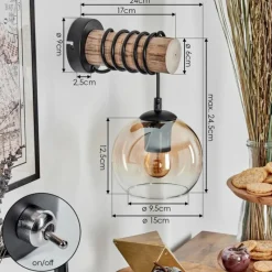 hofstein Koyoto Boule lumineuse, Applique murale Écru, Noir, 1 lumière