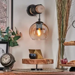 hofstein Koyoto Boule lumineuse, Applique murale Écru, Noir, 1 lumière