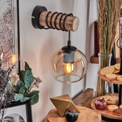 hofstein Koyoto Boule lumineuse, Applique murale Écru, Noir, 1 lumière