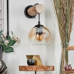 hofstein Koyoto Boule lumineuse, Applique murale 24 cm Écru, Noir, 1 lumière