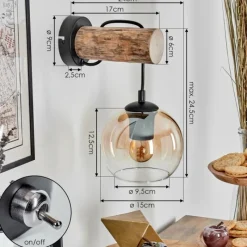 hofstein Koyoto Boule lumineuse, Applique murale 24 cm Écru, Noir, 1 lumière