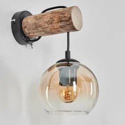 hofstein Koyoto Boule lumineuse, Applique murale 24 cm Écru, Noir, 1 lumière