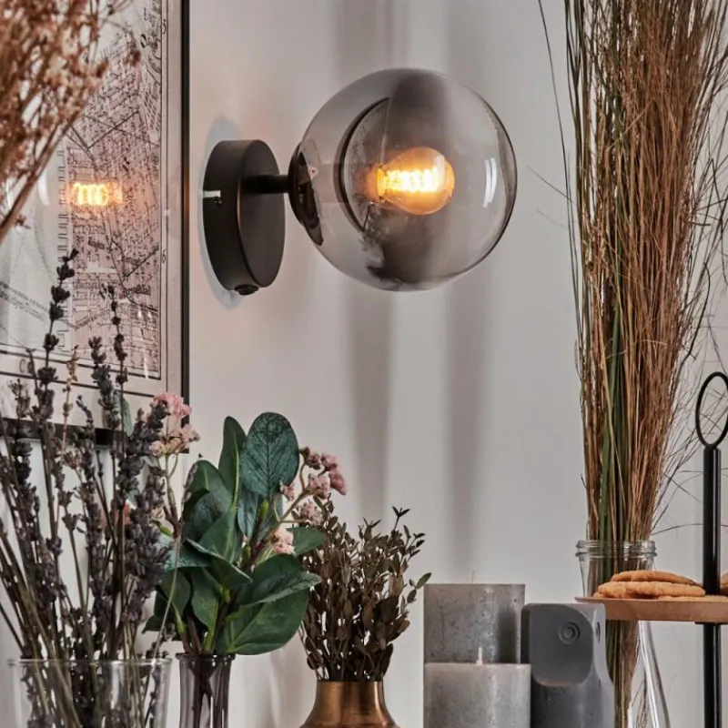 hofstein Koyoto Boule lumineuse, Applique murale, Spot mural Clair, Fumé, 1 lumière