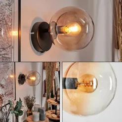 hofstein Koyoto Boule lumineuse, Applique murale, Spot mural Ambre, Clair, 1 lumière