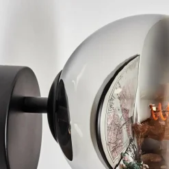 hofstein Koyoto Boule lumineuse, Applique murale, Spot mural Chrome, Clair, Fumé, 1 lumière