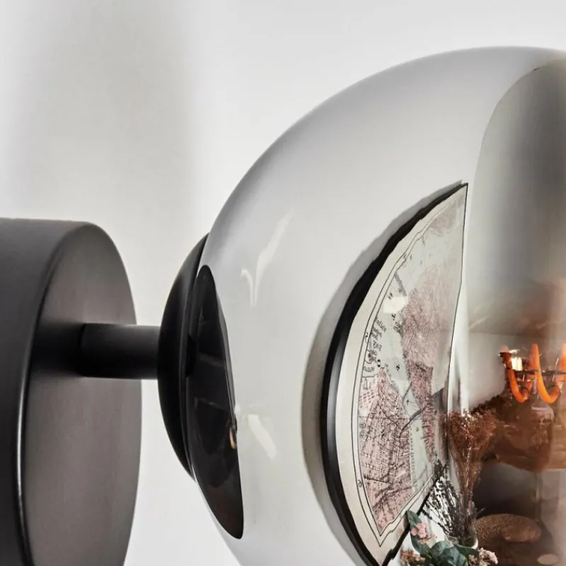 hofstein Koyoto Boule lumineuse, Applique murale, Spot mural Chrome, Clair, Fumé, 1 lumière