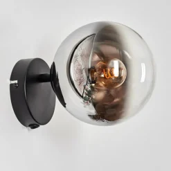 hofstein Koyoto Boule lumineuse, Applique murale, Spot mural Chrome, Clair, Fumé, 1 lumière