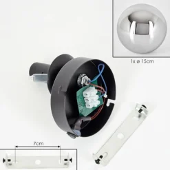 hofstein Koyoto Boule lumineuse, Applique murale, Spot mural Chrome, Fumé, 1 lumière