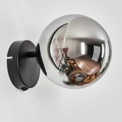 hofstein Koyoto Boule lumineuse, Applique murale, Spot mural Chrome, Fumé, 1 lumière