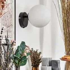 hofstein Koyoto Boule lumineuse, Applique murale, Spot mural Blanc, 1 lumière