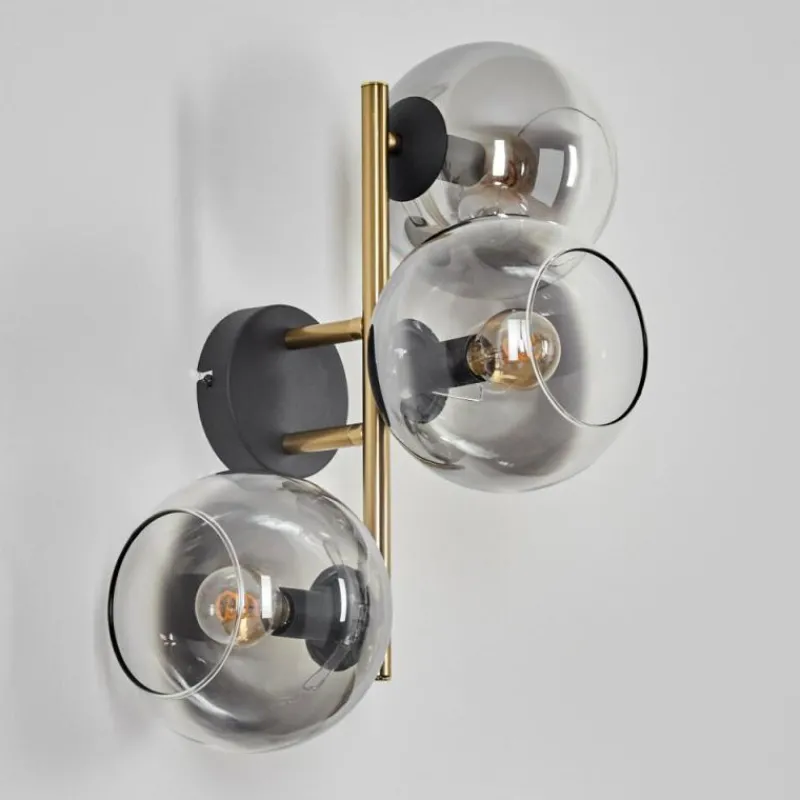 Lampes Dorées-hofstein Koyoto Boule lumineuse, Applique murale Or, Noir, 3 lumières