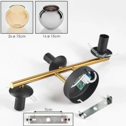 Lampes Dorées-hofstein Koyoto Boule lumineuse, Applique murale Or, Noir, 3 lumières