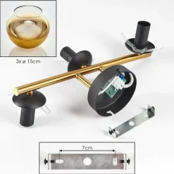 hofstein Koyoto Boule lumineuse, Applique murale Or, Noir, 3 lumières