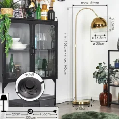 hofstein Koyoto Boule lumineuse, Lampadaire Laiton, 1 lumière