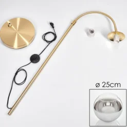 hofstein Koyoto Boule lumineuse, Lampadaire Laiton, 1 lumière