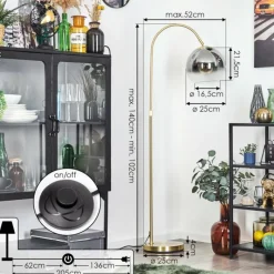 hofstein Koyoto Boule lumineuse, Lampadaire Laiton, 1 lumière