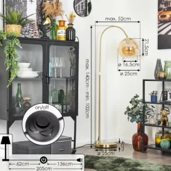 hofstein Koyoto Boule lumineuse, Lampadaire Laiton, 1 lumière