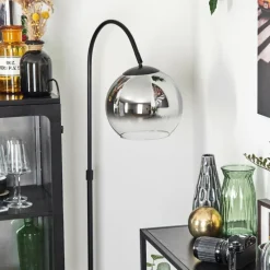 hofstein Koyoto Boule lumineuse, Lampadaire Chrome, Clair, Fumé, 1 lumière