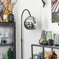 hofstein Koyoto Boule lumineuse, Lampadaire Chrome, Fumé, 1 lumière