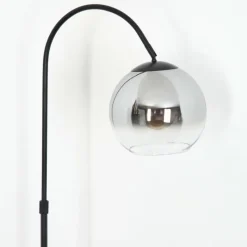 hofstein Koyoto Boule lumineuse, Lampadaire Chrome, Clair, Fumé, 1 lumière