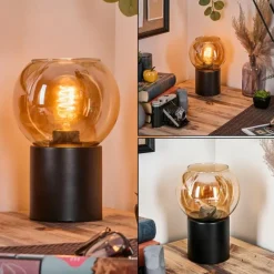 hofstein Koyoto Boule lumineuse, Lampe de bureau, Lampe à poser Ambre, 1 lumière