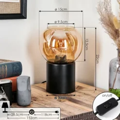 hofstein Koyoto Boule lumineuse, Lampe de bureau, Lampe à poser Ambre, 1 lumière