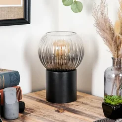 hofstein Koyoto Boule lumineuse, Lampe de bureau, Lampe à poser Clair, Fumé, 1 lumière