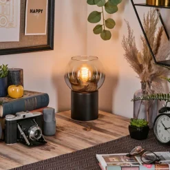 hofstein Koyoto Boule lumineuse, Lampe de bureau, Lampe à poser Chrome, Clair, Fumé, 1 lumière