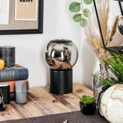 hofstein Koyoto Boule lumineuse, Lampe de bureau, Lampe à poser Chrome, Fumé, 1 lumière