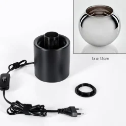 hofstein Koyoto Boule lumineuse, Lampe de bureau, Lampe à poser Chrome, Fumé, 1 lumière