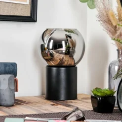 hofstein Koyoto Boule lumineuse, Lampe de bureau, Lampe à poser Chrome, Fumé, 1 lumière