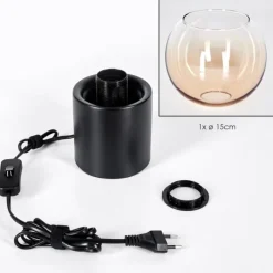 hofstein Koyoto Boule lumineuse, Lampe de bureau, Lampe à poser Ambre, Clair, 1 lumière