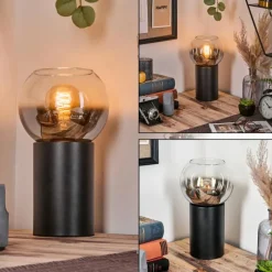 hofstein Koyoto Boule lumineuse, Lampe de bureau, Lampe à poser Chrome, Clair, Fumé, 1 lumière