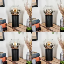 hofstein Koyoto Boule lumineuse, Lampe de bureau, Lampe à poser Chrome, Clair, Fumé, 1 lumière