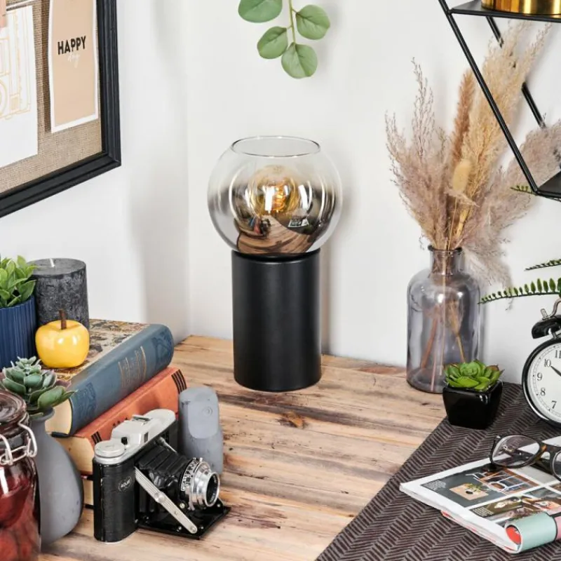 hofstein Koyoto Boule lumineuse, Lampe de bureau, Lampe à poser Chrome, Clair, Fumé, 1 lumière