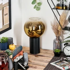 hofstein Koyoto Boule lumineuse, Lampe de bureau, Lampe à poser Or, Clair, 1 lumière