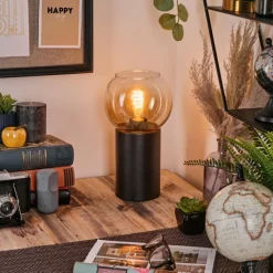 hofstein Koyoto Boule lumineuse, Lampe de bureau, Lampe à poser Ambre, Clair, 1 lumière