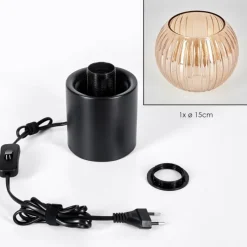 hofstein Koyoto Boule lumineuse, Lampe de bureau, Lampe à poser Ambre, 1 lumière