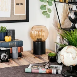 hofstein Koyoto Boule lumineuse, Lampe de bureau, Lampe à poser Ambre, 1 lumière